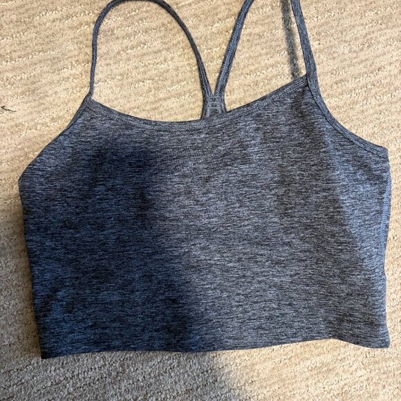 Aerie Hugger Recharge Longline Racerback Sports Bra in Heather Grey Size Medium - Picture 2 of 4